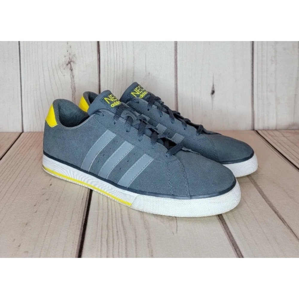 Adidas Men's Sneakers in Gray with Yellow Accents